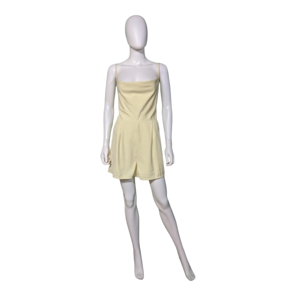 Le Lis Collection Spaghetti Strap Romper Light Yellow L